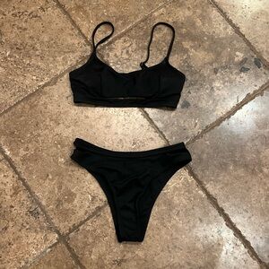 SHEIN Elegant Black Bikini Set
